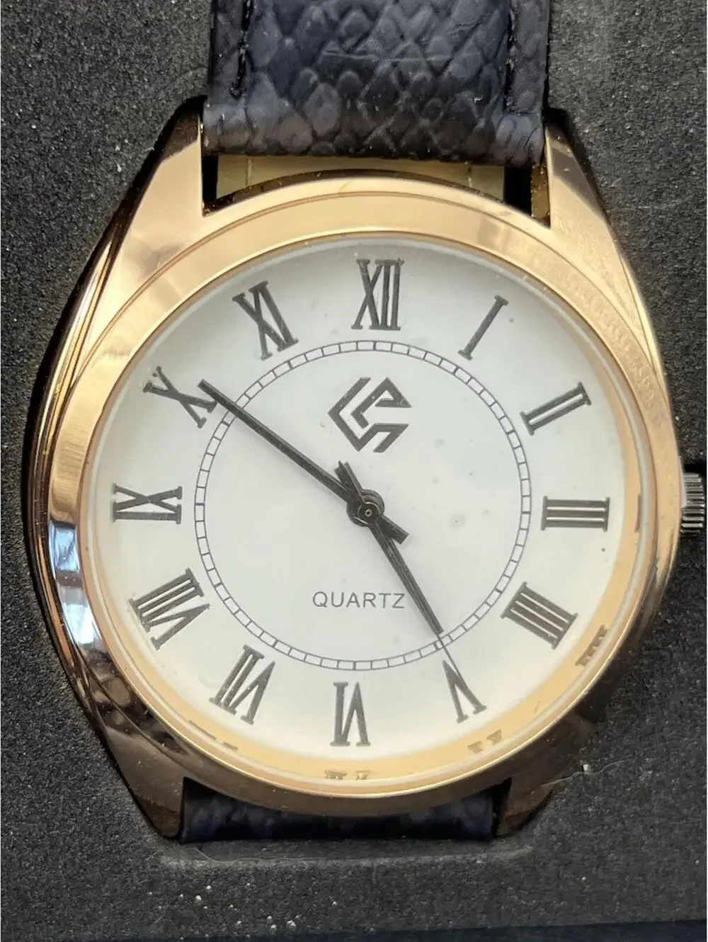 Watch Women's or Unisex Rose Gold & White Tone Dial Black Band New in box